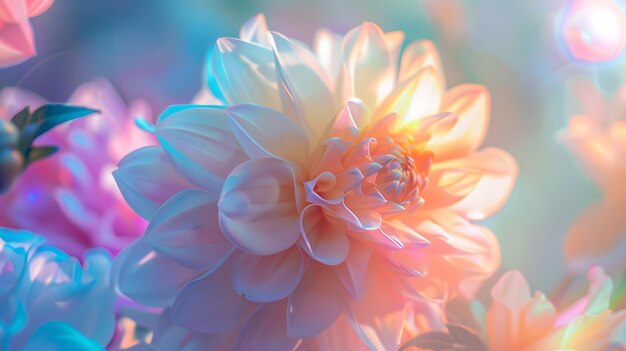 Фото Абстрактный цветочный фон обои красивый дизайн плаката цветы неоновые цвета красочные акварели широкий экран