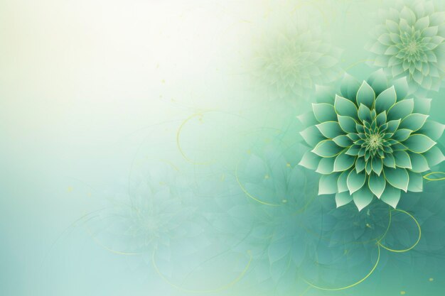 Abstract flower pattern light green background