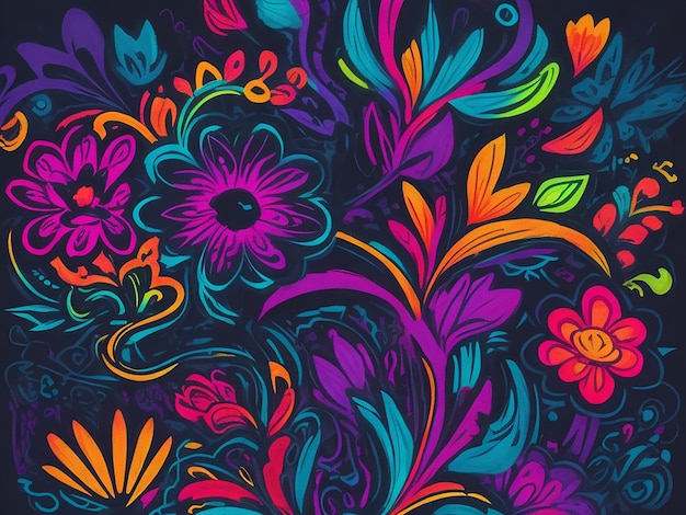 Photo abstract flowers pattern illustration