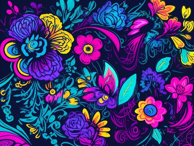 Photo abstract flowers pattern illustration