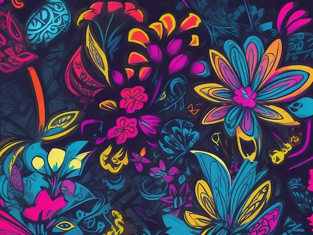 Abstract Flowers pattern illustration