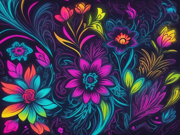 Photo abstract flowers pattern illustration