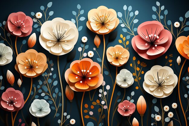 Abstract Flowers Pattern