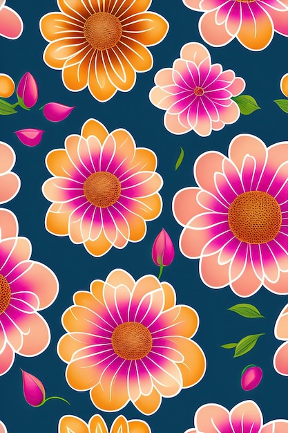 Abstract flowers seamless pattern Seamless repeat pattern for wallpaper fabric and paper packaging