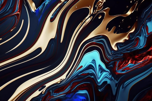 Abstract flowing colorful liquid