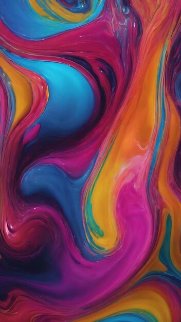 Abstract flowing colorful liquid