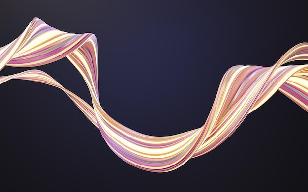 Abstract flowing curve lines 3d rendering