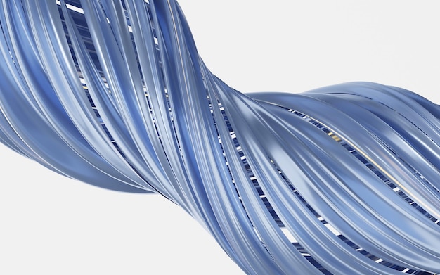 Abstract flowing curve lines 3d rendering