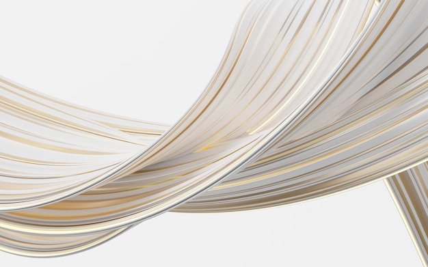 Abstract flowing curve lines 3d rendering