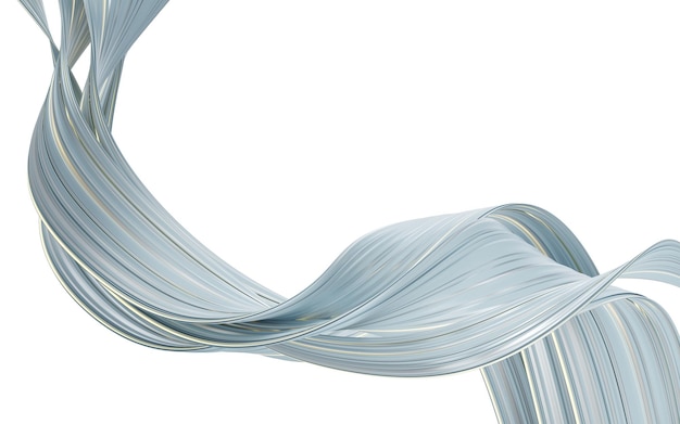 Abstract flowing curve lines 3d rendering