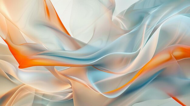 Abstract flowing forms in orange and blue hues