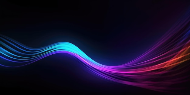 Abstract flowing neon color wave lights background Generative AI AIG21