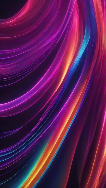 Abstract flowing neon color wave lights background generative ai aig21