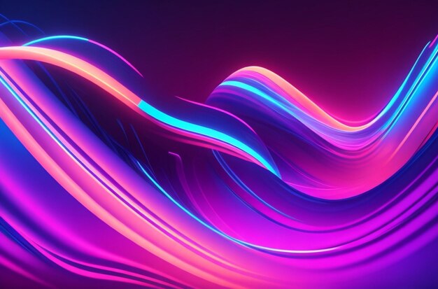 Abstract flowing neon wave background