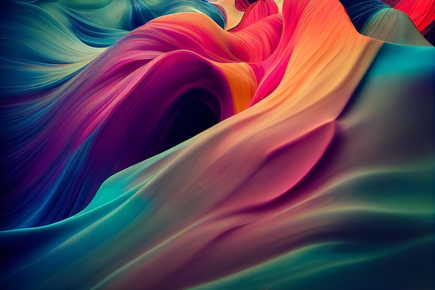 Abstract flowing neon wave background