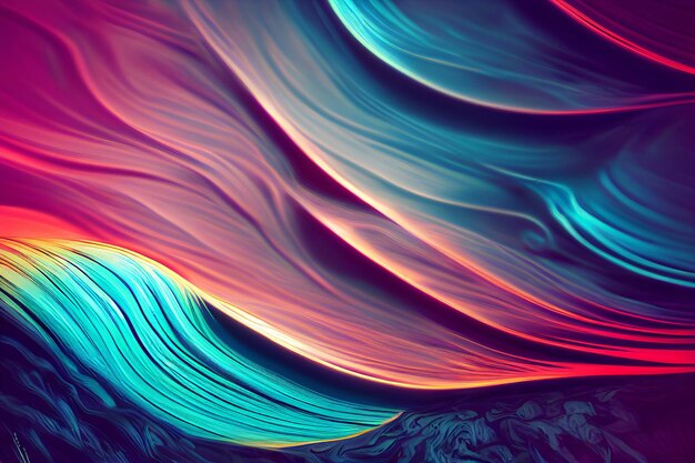 Abstract flowing neon wave background