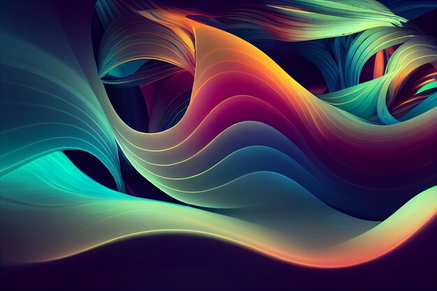 Photo abstract flowing neon wave background