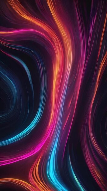 Abstract flowing neon wave background