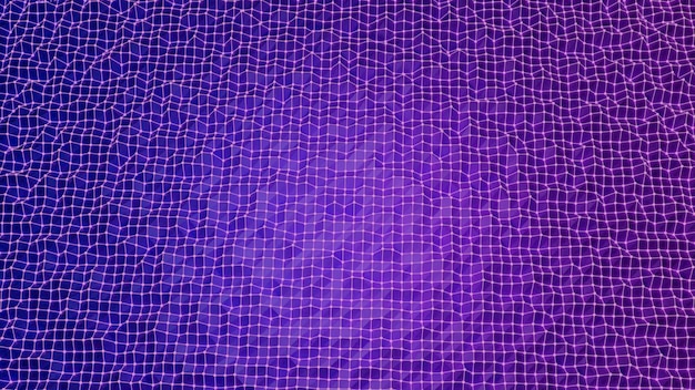 Foto abstract flowing smooth plexus fractal waves background of purple color seamless loop design surface