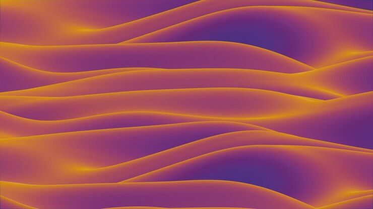 Photo abstract flowing waves with purple and orange gradient tones