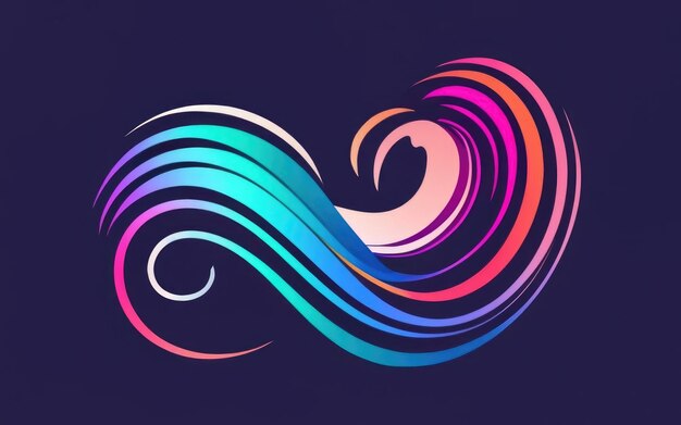 Photo abstract flowing wavy lines colorful dynamic wave vector design element for concept of music