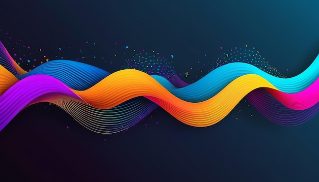 Photo abstract flowing wavy lines in modern flat style vector
