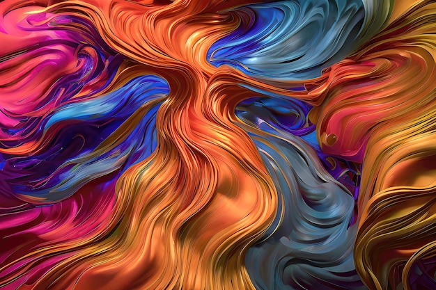 Photo abstract flows mesmerizing patterns of paint and ink