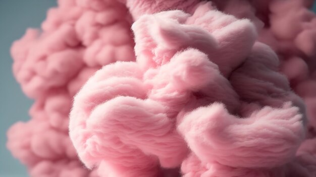 Abstract fluffy soft hue delicious candyfloss texture pink cotton wool backdrop Generative Ai