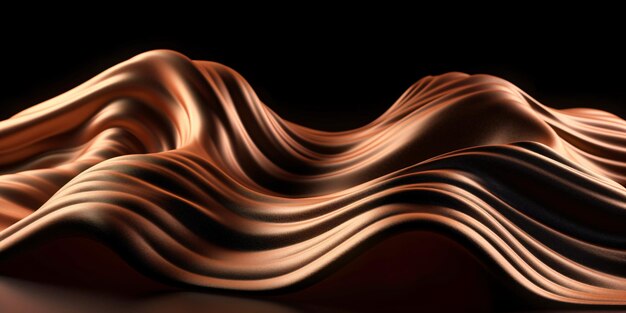 Abstract fluid 3d render curved wave in motion holographic iridescent neon dark background Gradient