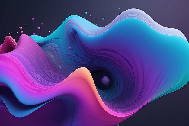 Abstract fluid 3d render of geometry background gradient design element for multipurpose usage