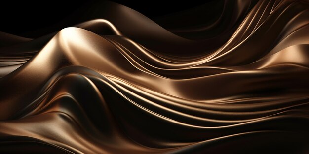 Abstract fluid 3d render iridescent holographic curved wave in motion neon dark background Gradient