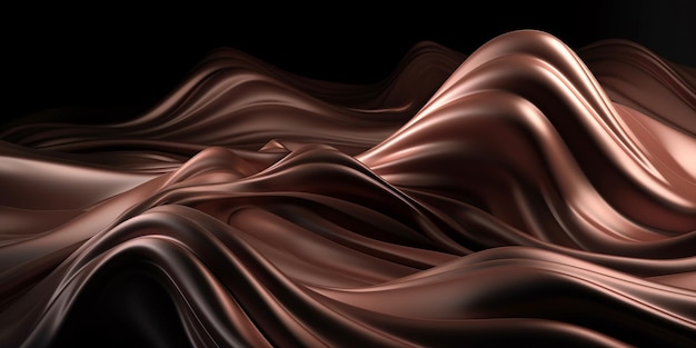 Абстрактная жидкость 3d визуализации неоновой голографической изогнутой волны в движении переливающийся темный фон градиент