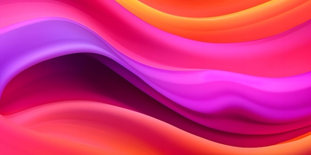 Abstract fluid 3d render neon iridescent holographic curved wave in motion on a dark background Use this gradient design element for covers backgrounds wallpapers and banners