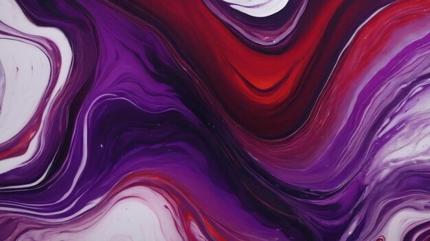 Abstract fluid art background dark purple and red colors liquid marble acrylic painting with wine li