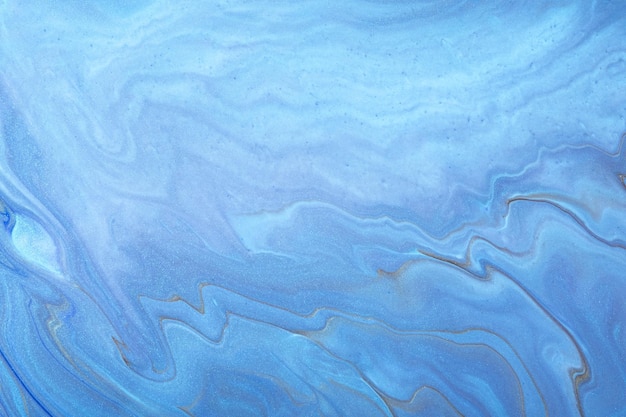 Abstract fluid art background light blue and sky colors Liquid marble Acrylic painting with cerulean gradient