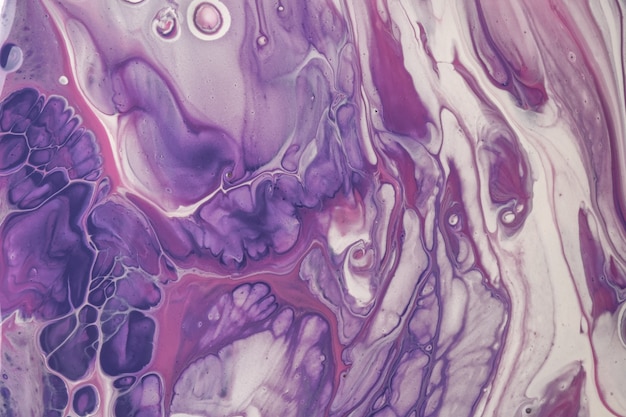 Абстрактное искусство жидкости фон фиолетовый и белый цвета
