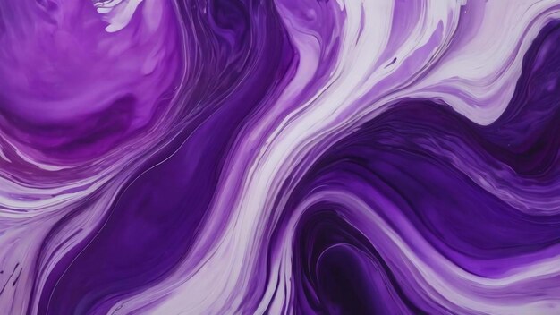 Abstract fluid art background violet and white colors