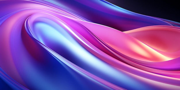 Abstract fluid iridescent holographic neon curve background