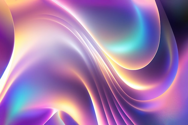 Abstract fluid iridescent holographic neon curved wave in motion background