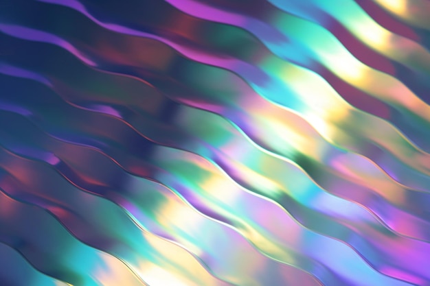 Abstract fluid iridescent holographic neon curved wave in motion background