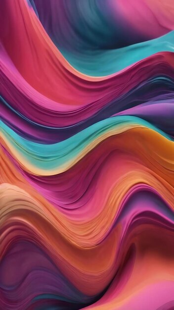 Abstract fluid wave in motion colorful background render with pastel tones wallpaper texture generat