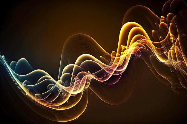 Абстрактные флуоресцентные кривые света, созданные с помощью генеративного ИИ