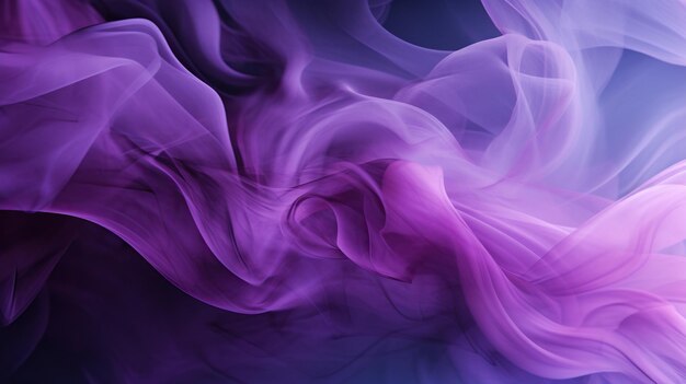Abstract flying purple smoke isolated background ai generated image