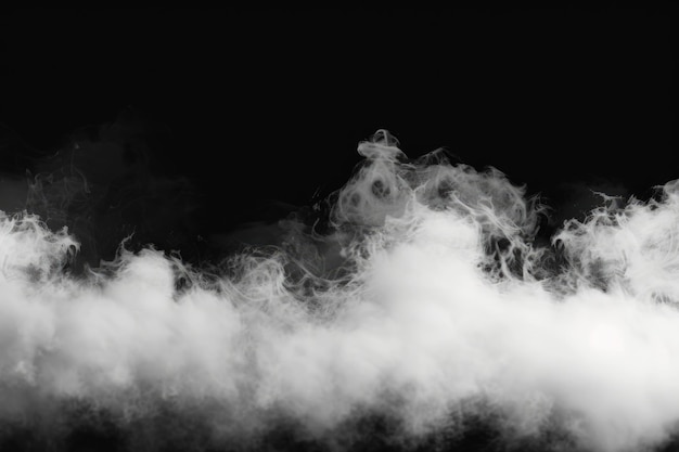 Photo abstract fog and smoke on black background with white mist