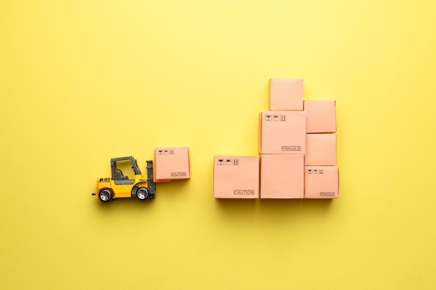 Abstract forklift for loading packaged goods