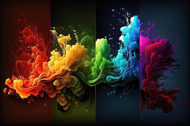 Abstract four elegant backgrounds designs to use as decoration Generative AI