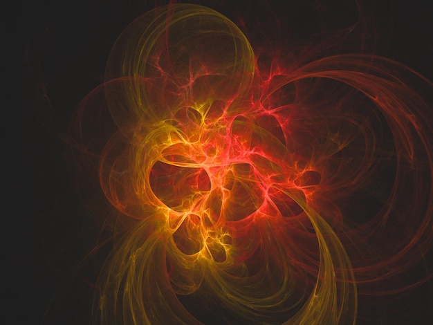 Abstract fractal art background suggestive of fire flames and hot wave Computer fractal illustration