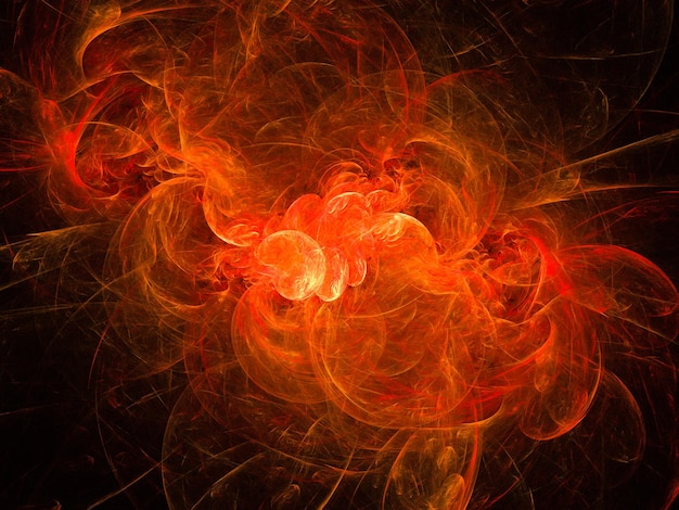 Abstract fractal art background suggestive of fire flames and hot wave Computer fractal illustration