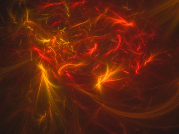 火の炎と熱波を連想させる抽象的なフラクタルアートの背景コンピューターで生成されたフラクタルイラストアート火のテーマ