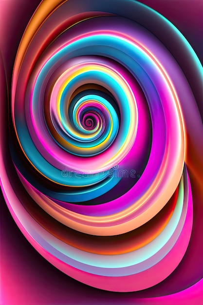カラフルな輝く渦巻きピンクの形の抽象的なフラクタル背景